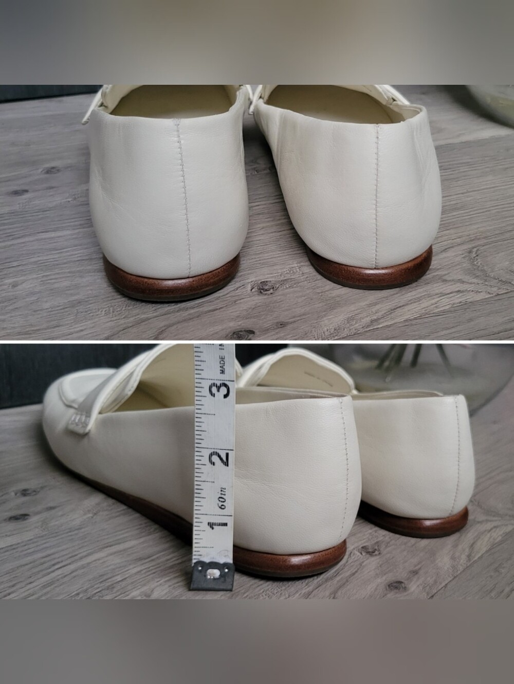 Vince Davis Milk White Leather Loafers with Penny Keeper Vamp, US 8.5 EU 39 - Picture 6 of 16